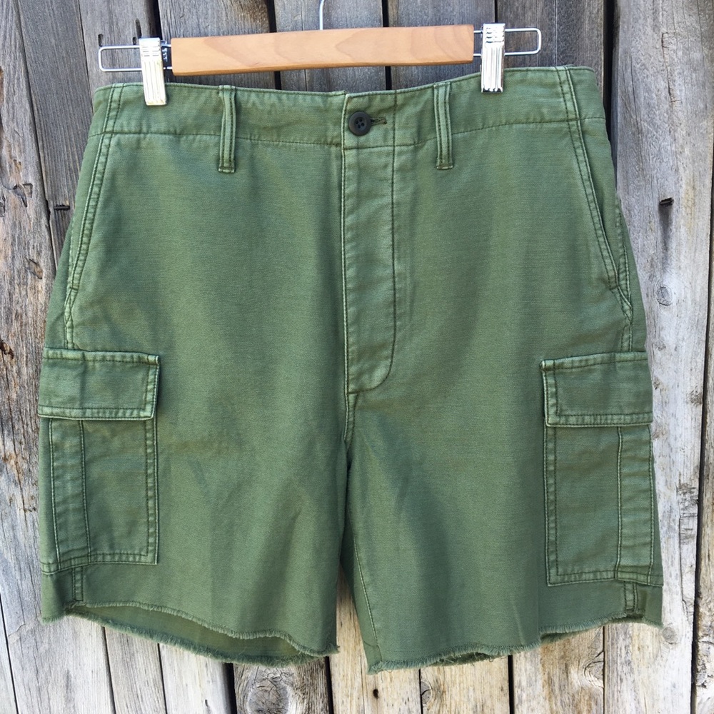 NWT Madewell High Rise Cutoff Cargo Short Green 25